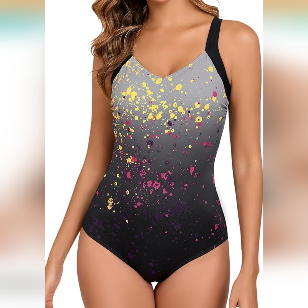 Women's Gradient Splash One-Piece Swimsuit